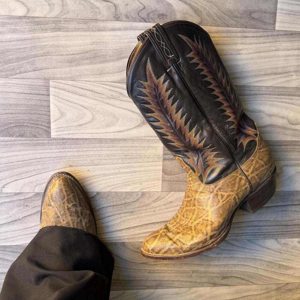 Tony Lama Vintage Exotic Leather Cowboy Boots Size 9.5